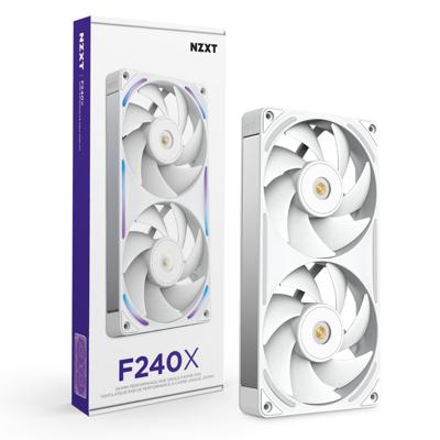 NZXT f240x rgb case fans (wit, 2 stuks, 240 x 120 x 30 mm, pwm)
