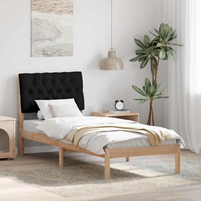 Bedframe met Gevoerd Hoofdgedeelte Bruin 75 x 190 cm