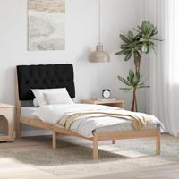 Bedframe met Gevoerd Hoofdgedeelte Bruin 75 x 190 cm - thumbnail