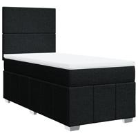 Boxspring met matras stof zwart 140x200 cm - thumbnail