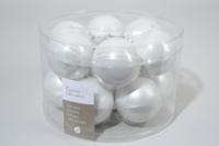 12 kerstballen winterwit emaille 50 mm KSD - Ksd - thumbnail