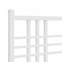 Bedframe met hoofdbord metaal wit 120x200 cm - thumbnail
