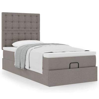 Ottoman bed met matras 120x190 cm stof taupe