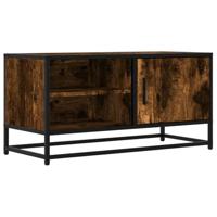 Tv-meubel 80x34,5x40cm bewerkt hout metaal gerookt eikenkleurig - thumbnail