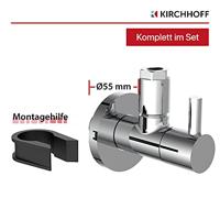 Design Hoekstopkraan van Messing, 1/2" x 3/8" of 10 mm, met Rozet, chroom - thumbnail