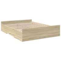 Bedframe met lades bewerkt hout sonoma eikenkleurig 160x200 cm - thumbnail