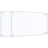 VidaXL Spatschermen keuken 2 st 70x40 cm gehard glas transparant - thumbnail