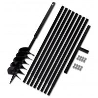 Grondboor met handvat 150 mm en verlengstukken 9 m (staal) - thumbnail