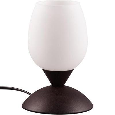 LED Tafellamp Roestrood - E14 Fitting - Metaal en Wit Glas