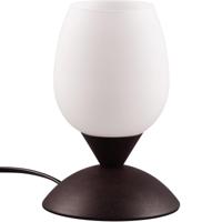 LED Tafellamp Roestrood - E14 Fitting - Metaal en Wit Glas - thumbnail