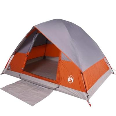 VidaXL Koepeltent 4-persoons waterdicht grijs en oranje VidaXL Koepeltent 4-persoons waterdicht grijs en oranje