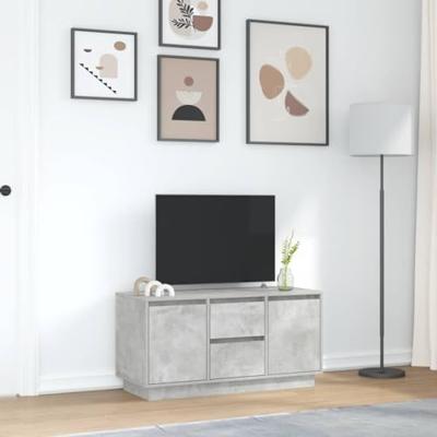 Tv-meubel met LED-verlichting 100x41x50 cm betongrijs