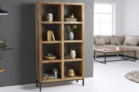Stevige plank IRON CRAFT 176cm mangohouten boekenkast acht vakken industrieel design - 42377 - thumbnail