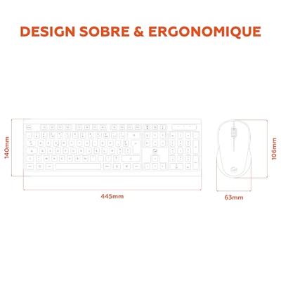 Toetsenbord en muisset - MOBILITY LAB - Alpha - Ergonomisch - Draadloos - Geïntegreerd numeriek toetsenblok