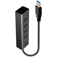 LINDY 43324 43324 USB-hub 4 poorten USB-A USB 3.1 Gen1 5 GBit/s Zwart - thumbnail