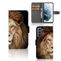 Samsung Galaxy S21 FE | Telefoonhoesje | Met pasjeshouder | Leeuw - thumbnail