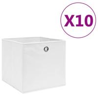 Opbergboxen 10 st 28x28x28 cm nonwoven stof wit - thumbnail