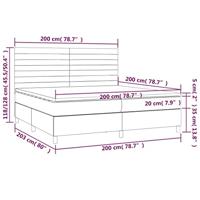 Boxspring met matras en LED fluweel lichtgrijs 200x200 cm - thumbnail