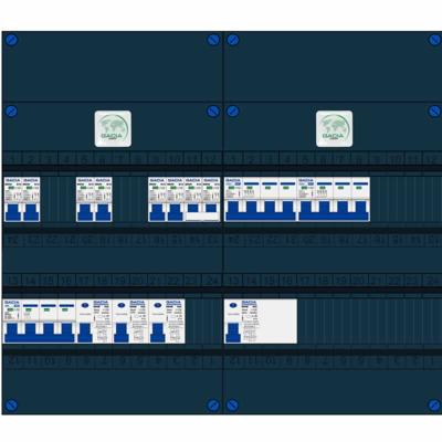 GACIA krachtgroepenkast 6 groepen 230v 2 krachtgroepen 16A 400V kookgroep HS 4P 40A