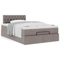 Ottoman bed met matras 90x190cm stof taupe - thumbnail