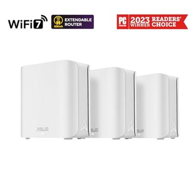ASUS ZenWiFi BD4 (3-pack) dual-band WLAN, 7 mesh, 3600 Mbit/s, 6500 vierkante meter, 2,5 G dual-poorten, veiligheid en kinderbeveiliging inbegrepen, Smart Home Master SSID