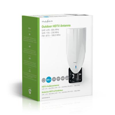 Nedis HDTV-Buitenantenne | 0-50 km | LTE700 | 40 dB | Wit / Zwart | 1 stuks - ANOR5002BK700 ANOR5002BK700