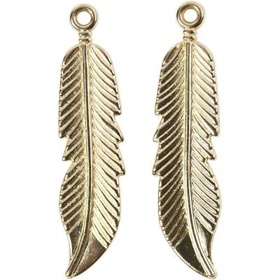 Creotime veertjes 10 x 45 mm 2 stuks goud Creotime veertjes 10 x 45 mm 2 stuks goud