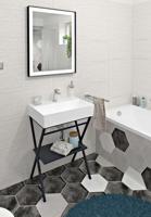 Wastafel Opbouw Sapho Aqualine Rechthoekig 60x42x13.3 cm Keramiek Wit Sapho - thumbnail