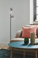 Nordlux Arild vloerlamp zwart met 2 opaalglazen kappen E14 fittingen - thumbnail