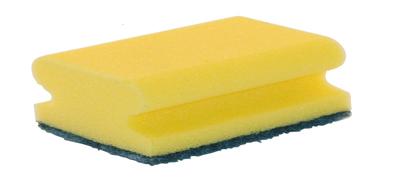 Schuurspons met greep 140x70x42mm geel/groen (10st)