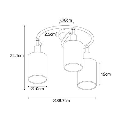 QAZQA Moderne plafondlamp zwart en goud 3-lichts - Lofty QAZQA Moderne plafondlamp zwart en goud 3-lichts - Lofty