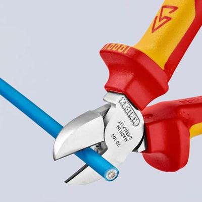 Knipex Zijsnijtang | lengte 160 mm | met bevestigingsoog | meercomponenten mantels | 1 stuk - 70 06 160 T - 70 06 160 T - thumbnail