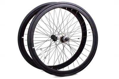 6KU Fixed Gear Wielset + Banden - Zwart 6KU Fixed Gear Wielset + Banden - Zwart