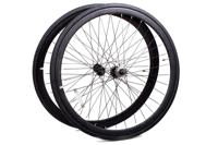 6KU Fixed Gear Wielset + Banden - Zwart - thumbnail