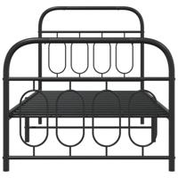 Bedframe met hoofd- en voeteneinde metaal zwart 90x190 cm - thumbnail