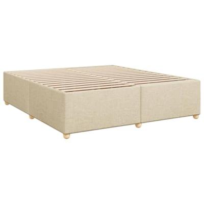 Boxspring met matras stof crèmekleurig 200x200 cm