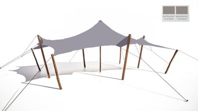 Stretchtent 6x6 platinum feesttent Nomadik Stretch - Nomadik stretch