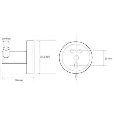 Dubbele Handdoekhaak Sapho X-Round 5.5x5.5x6 cm Chroom Sapho