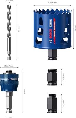 Bosch Accessoires Expert Tough Material startpakket met gatzagen 68 x 60 mm - 1 stuk(s) - 2608900450 Bosch Accessoires Expert Tough Material startpakket met gatzagen 68 x 60 mm - 1 stuk(s) - 2608900450