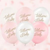 Ballonnen Welcome Baby Roze Mix Professional (6st) - thumbnail