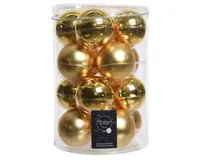 Kerstballen Glas Ø8cm Goud 16st - thumbnail