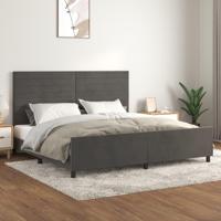 Bedframe zonder matras 200x200 cm fluweel donkergrijs - thumbnail