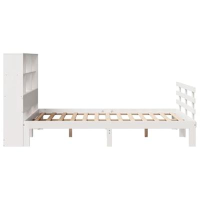 Bed met boekenkast zonder matras grenenhout wit 120x190 cm