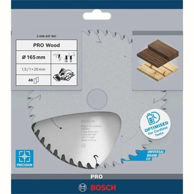 Bosch Accessories Bosch Power Tools 2608837687 Hardmetaal-cirkelzaagblad 165 x 20 mm Aantal tanden: 48 1 stuk(s) Bosch Accessories Bosch Power Tools 2608837687 Hardmetaal-cirkelzaagblad 165 x 20 mm Aantal tanden: 48 1 stuk(s)
