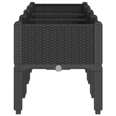 Plantenbak met poten 160x40x42 cm polypropeen zwart