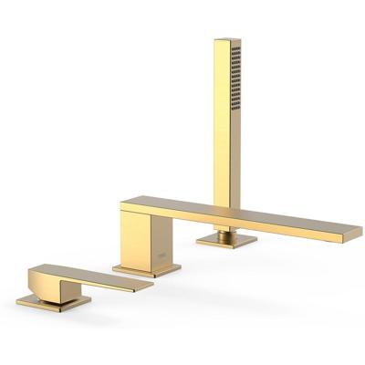 Badrand kraan Tres Slim | Inbouw | Mengkraan | 2-weg | Vierkant | 24k Goud mat