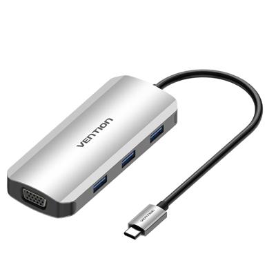 USB-HUB Vention TOIHB 100 W Zilverkleurig - thumbnail