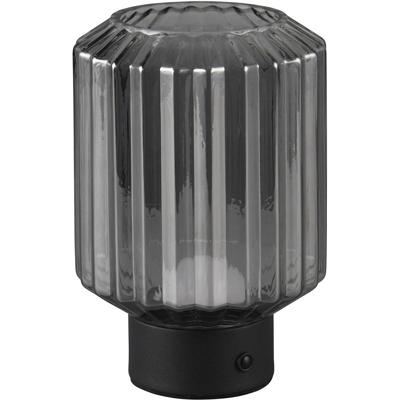 LED Tafellamp 1.5W - Warm Wit 3000K - Oplaadbaar - Mat Zwart - Rookglas