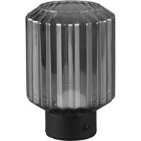 LED Tafellamp 1.5W - Warm Wit 3000K - Oplaadbaar - Mat Zwart - Rookglas - thumbnail