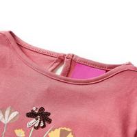 Kindershirt met lange mouwen bloemenprint 128 oudroze - thumbnail
